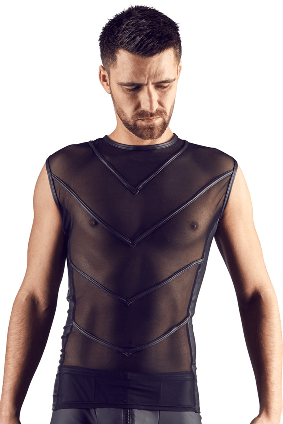 Mesh Strap Shirt - Black / S